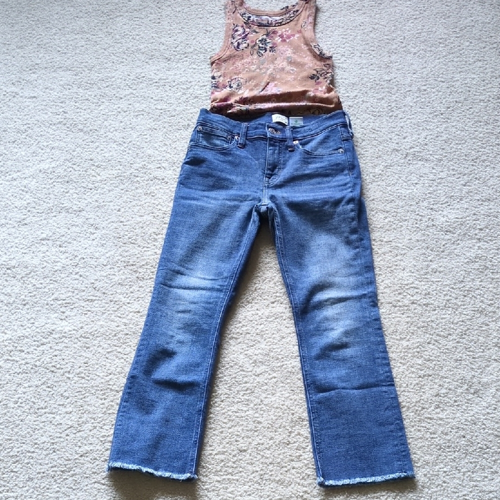 J. Crew Women's Boot Leg Blue Jeans/Capris